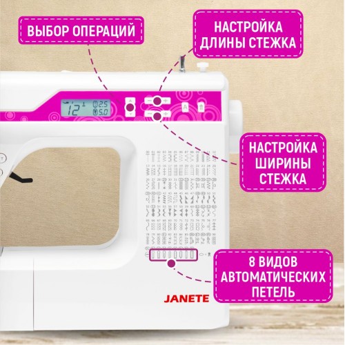 Бытовая швейная машина JANETE 2600A (Purple panel)