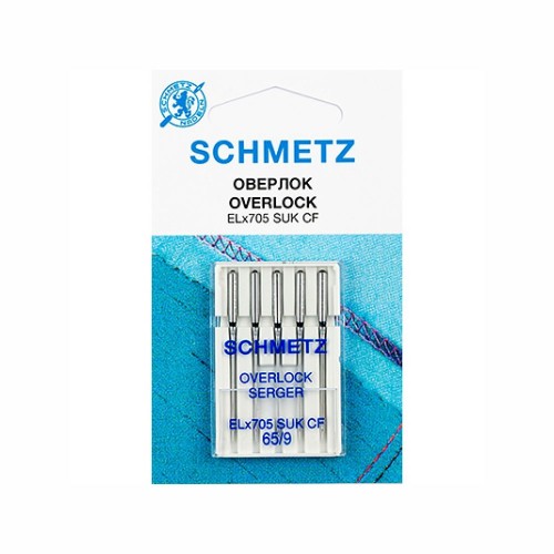 Иглы для бытовых швейных машин Shcmetz ELx705 SUK (overlock) NM65 5 шт.