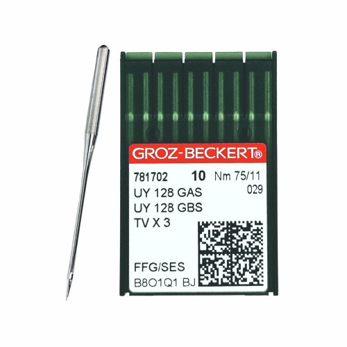 Иглы для промышленных швейных машин UY*128 GAS 75 SES для трикотажа GROZ-BECKERT (10 шт)