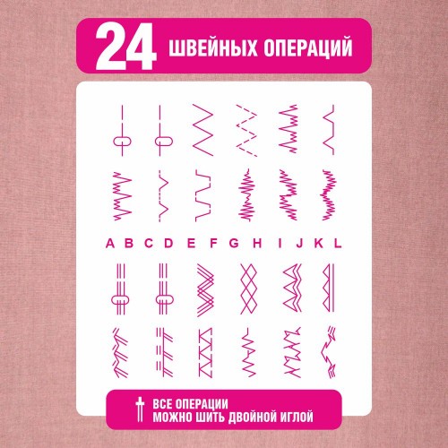 Машина швейная бытовая JANETE 989 (pink)