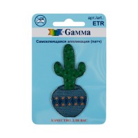 Gamma ETR Аппликация (патч) самоклеящаяся № 01 1 шт 01-127 Кактус 3.4 х 6.8 см