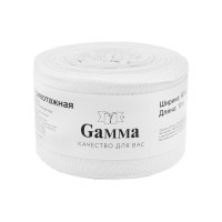 Лента окантовочная 60 мм Окантовка трикотажная (рибана) "Gamma" 95\% хлопок, 5\% эластан 10 м № 001 БЕЛЫЙ