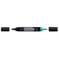 Centropen Маркер PERMANENT DOUBLE MARKER 1мм,1-4 мм перо круглое/скошенное 10 шт. 1666/1 зеленый