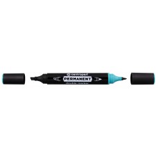 Centropen Маркер PERMANENT DOUBLE MARKER 1мм,1-4 мм перо круглое/скошенное 10 шт. 1666/1 зеленый