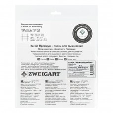 Канва К18 "Zweigart" Aida Premium №18 ФАСОВКА 100\% хлопок 50 х 50 см 100 белый
