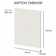 Love2art Картон пивной KLP-17 1.55 мм 850 г/м2 70 х 100 см 5 шт. белый