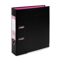 Expert Complete BLACK&COLOR/Черный и цветной Регистратор PVC/ПВХ, 2-х стороннее покрытие, мет.уг. 75 мм 10 шт. Trend A4 арочный механ. лён черный/розовый ЕС100262113