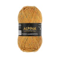 Пряжа ALPINA TWEED LAMBSWOOL 75\% шерсть, 25\% полиамид 10 шт. х 50 г 150 м №02 горчичный