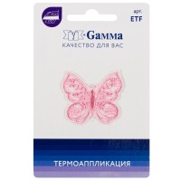 Gamma ETF Термоаппликация № 04 1 шт 02-444 Бабочка розовая 4 х 3.9 см