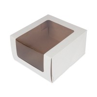 S-CHIEF BFC-008 Кондитерская коробка для торта С ОКНОМ 18 x 18 x 10 см №1 белый