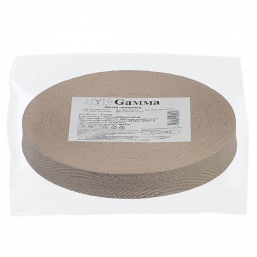 Лента киперная 25 мм TCT-25 50 м льняной/linen