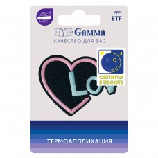 Gamma ETF Термоаппликация № 05 1 шт 02-515 Сердце 6.1 х 4.7 см