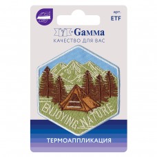 Gamma ETF Термоаппликация № 06 1 шт 02-604 Горы и палатка 6 х 6.5 см