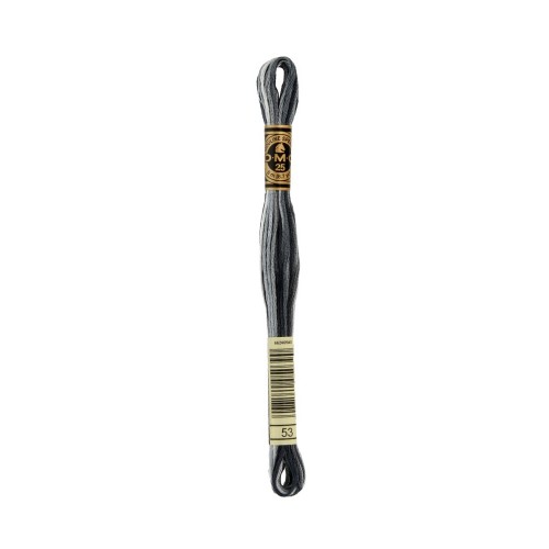 Нитки для вышивания DMC мулине №1 Gold Concept меланж 100\% хлопок 12 x 8 м №0053 св.серый-серый-т.серый