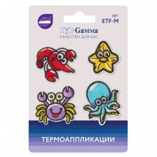 Gamma ETF-M Термоаппликации № 04 4 шт 04-401 Морские обитатели 4 х 3.5 см