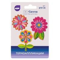 Gamma ETF-M Термоаппликации № 03 3 шт 03-303 Цветы 5 х 3.5 см
