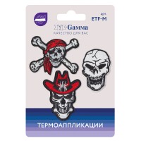 Gamma ETF-M Термоаппликации № 03 3 шт 03-307 Черепа 6.2 х 5 см