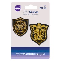 Gamma ETF-M Термоаппликации № 02 2 шт 02-202 Эмблемы с короной 6 х 5.5 см