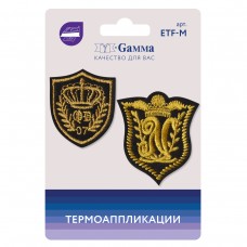 Gamma ETF-M Термоаппликации № 02 2 шт 02-202 Эмблемы с короной 6 х 5.5 см