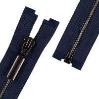 Молния Металл оксид (черный никель) GM-751 однозамковая 50 см Тип 5 10 шт разъёмная Gamma №318 т.синий