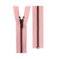 Молния Металл оксид (черный никель) ZIP 5B однозамковая 70 см Тип 5 10 шт разъёмная Gamma №133 св.розовый