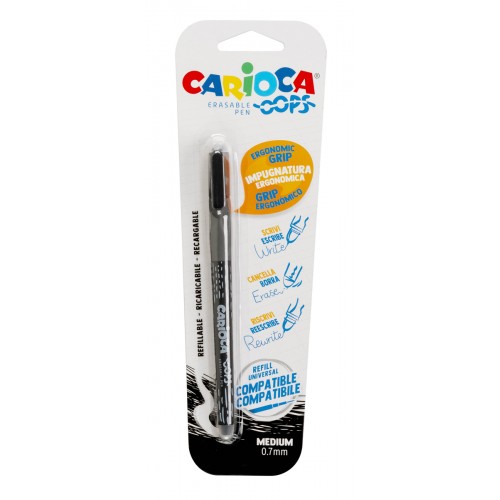 Carioca Ручка гелевая Oops со стираемыми чернилами 0.7 мм 43036/01 цвет чернил: черный