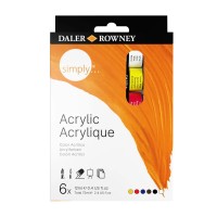 Краска акриловая "Daler Rowney" набор Simply 6 цв. х 12 мл 126500006