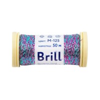 Нитки для вышивания Gamma Brill мулине М металлик 100\% полиэстер 5 x 50 м M-125 голубой/розовый