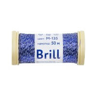 Нитки для вышивания Gamma Brill мулине М металлик 100\% полиэстер 5 x 50 м M-135 белый/синий