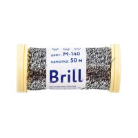 Нитки для вышивания Gamma Brill мулине М металлик 100\% полиэстер 5 x 50 м M-140 черный/серебристый