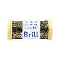 Нитки для вышивания Gamma Brill мулине М металлик 100\% полиэстер 5 x 50 м M-141 черный/золотистый