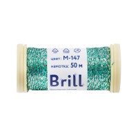 Нитки для вышивания Gamma Brill мулине М металлик 100\% полиэстер 5 x 50 м M-147 серебристый/зеленый