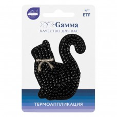 Gamma ETF Термоаппликация № 07 1 шт 02-701 Кошка с бисером 5 х 6 см