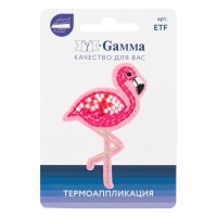 Gamma ETF Термоаппликация № 07 1 шт 02-703 Фламинго с бисером 5 х 7.4 см