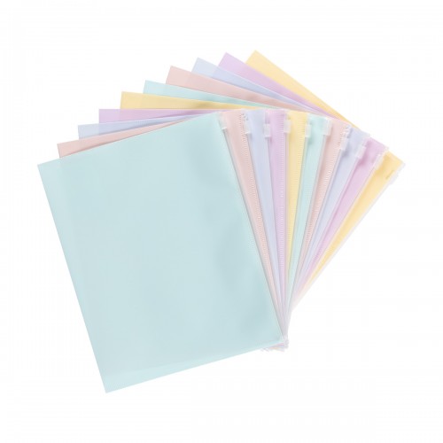 Expert Complete Trend Pastel/Тренд Пастель Папка-конверт на ZIP/ЗИП-молнии A5+ 180 мкм диагональ 10 шт. ассорти EC211040200