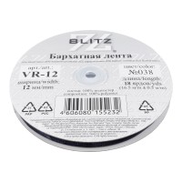 BLITZ бархатная лента ВР-12 (VR-12) 12 мм 16.5 м №038 т.синий