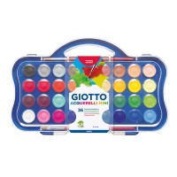 Краска акварель Giotto Набор сухой высокопигментированной акварели в таблетках мини формат d=23 мм, в кюветах 36 цв. F352700
