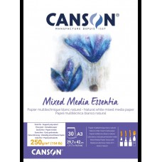 Canson Альбом для смешанных техник Mixed Media Essentia 250 г/м2 A3 29.7 х 42 см склейка с одной стороны 30 л. C31414P001 мелкозернистая