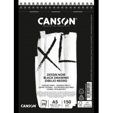 Canson Альбом для графики XL Black Dessin 150 г/м2 A5 21 х 14.8 см на спирали 20 л. C400082844