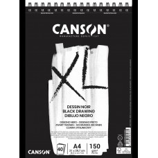 Canson Альбом для графики XL Black Dessin 150 г/м2 A4 21 х 42 см на спирали 40 л. C400039086