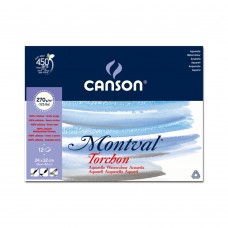 "Canson"   Альбом для акварели   270 г/м2  24 х  32 см  склейка с одной стороны   12 л. снежное зерно C200807324 крупнозернистая
