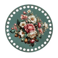 Заготовка для декорирования Love2art ДВ-01 Набор донышек для вязания Глянцевый фанера d 15 см х 0.4 см 2 шт 10 Цветочная композиция