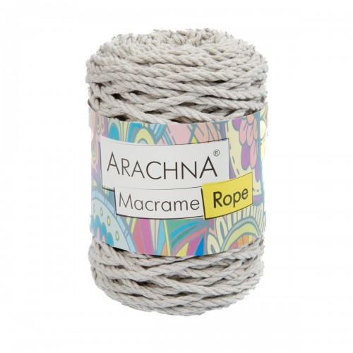 Пряжа ARACHNA Макраме Витой / Macrame Rope 70\% хлопок, 30\% полиэстер 3 шт. х 120 г 54 м №003 лен