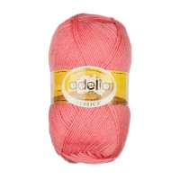 Пряжа ADELIA JESSICA 67\% шерсть, 33\% полиэстер 5 шт. х 100 г 260 м №24 т.розовый