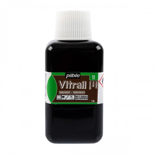 PEBEO Краска для стекла и металла Vitrail лаковая прозрачная 250 мл 053-011 коричневый