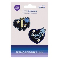 Gamma ETF-M Термоаппликации № 02 2 шт 02-204 Бабочка и сердце 3.5 х 4 см