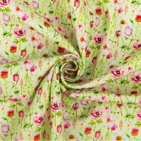 Ткань для пэчворка PEPPY ПОЛЕВОЙ БУКЕТ ФАСОВКА 50 x 55 см 140 г/кв.м 5 100\% хлопок ПБ-12 зеленый
