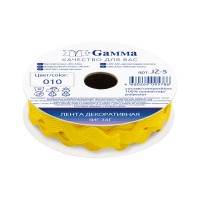 Gamma ЖЗ-5 (JZ-5) лента декоративная ЗИГ-ЗАГ 5 х №010 желтый