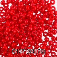 Бисер Чехия GAMMA круглый 3 10/0 2.3 мм 10 х 5 г 1-й сорт C137 красный ( 93170 )