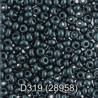Бисер Чехия GAMMA круглый 4 10/0 2.3 мм 50 г 1-й сорт D319 т.зеленый ( 28958 )